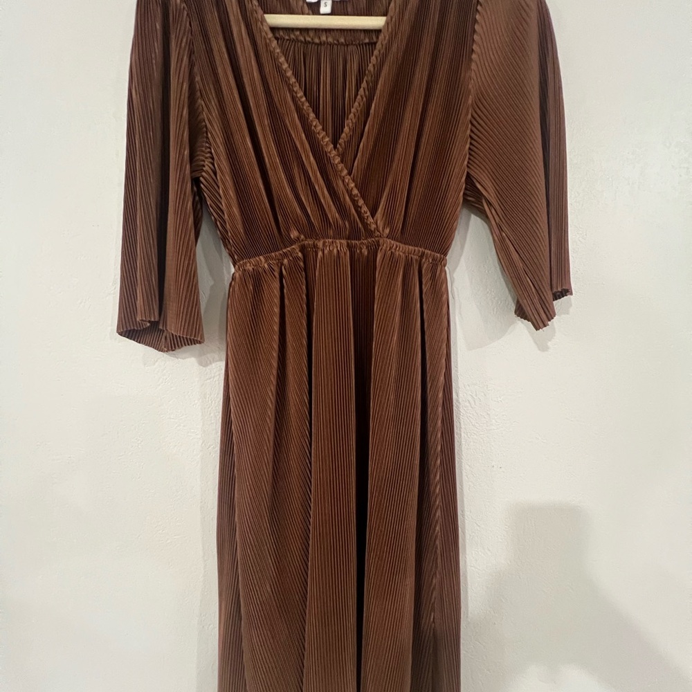 Baltic Born Brown Wrap Sundress with Dolman Sleeves